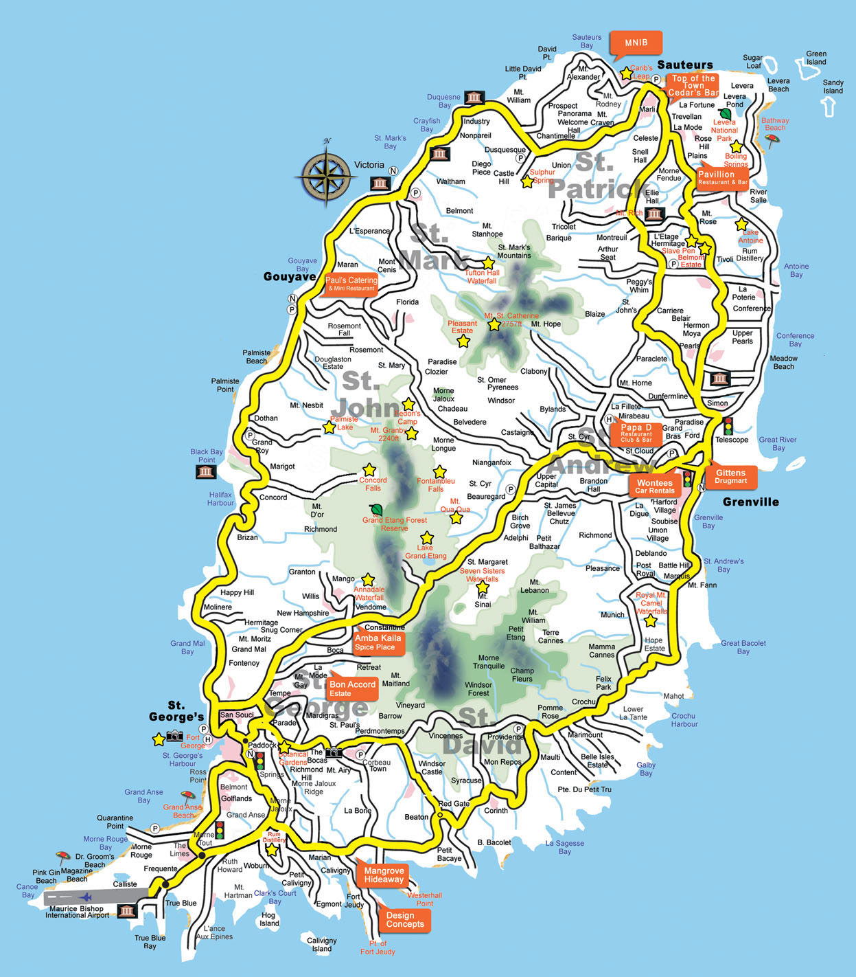 grenada island map